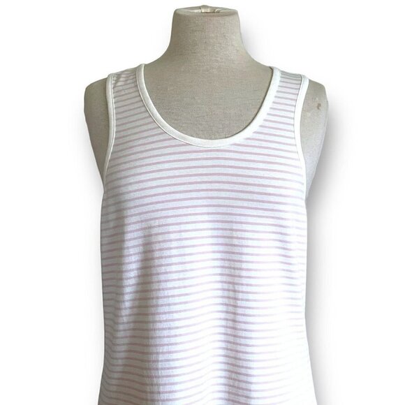 Hanna Andersson Womens Pajama Tank Top XL Pink White Stripe Organic Cotton PJ's - Picture 2 of 5